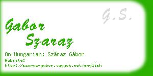 gabor szaraz business card